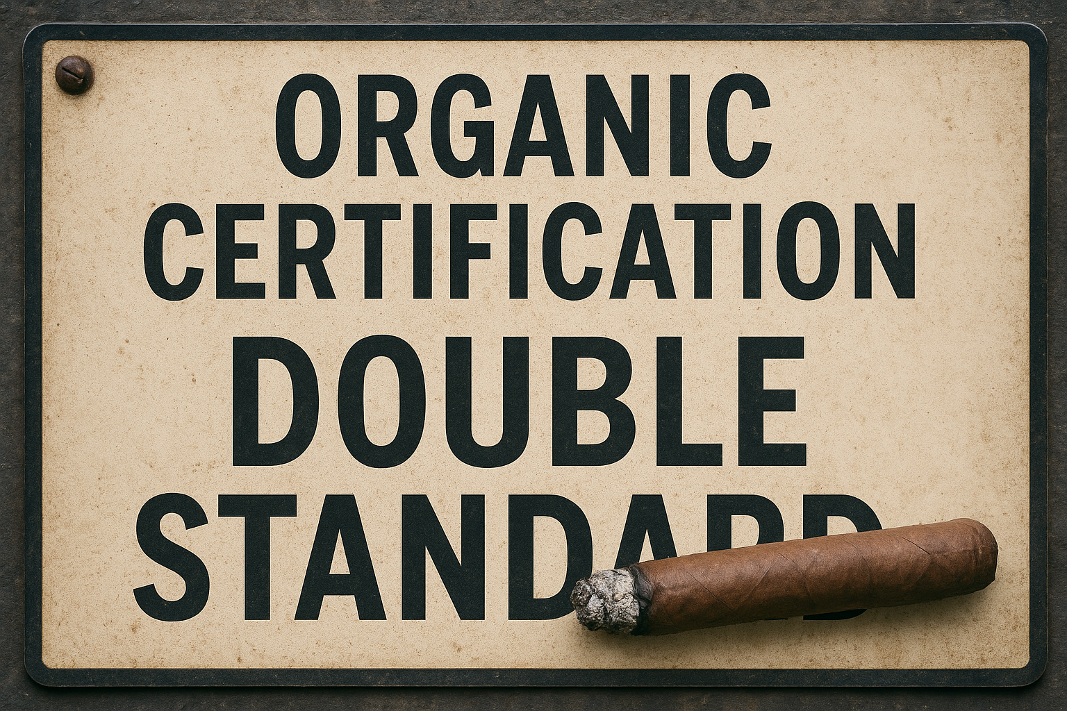 The double standard of organic products. Cigars a organic product?